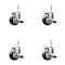 Service Caster 3 Inch 316SS Black Polyurethane Swivel 1/2 Inch Threaded Stem Caster Set Brake SCC SS316TS20S314-PPUB-BLK-TLB-121315-4 - alternate 1